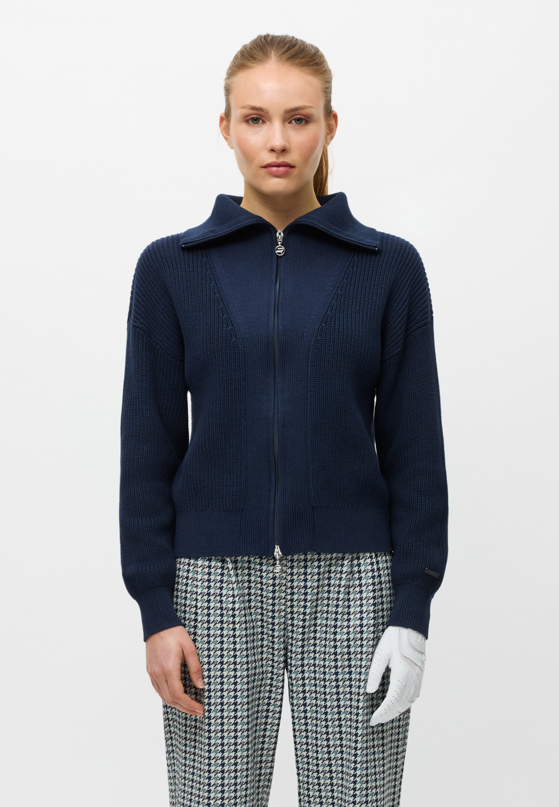 Knitted Zip Sweater – 100% cotton golf sweater with breathable