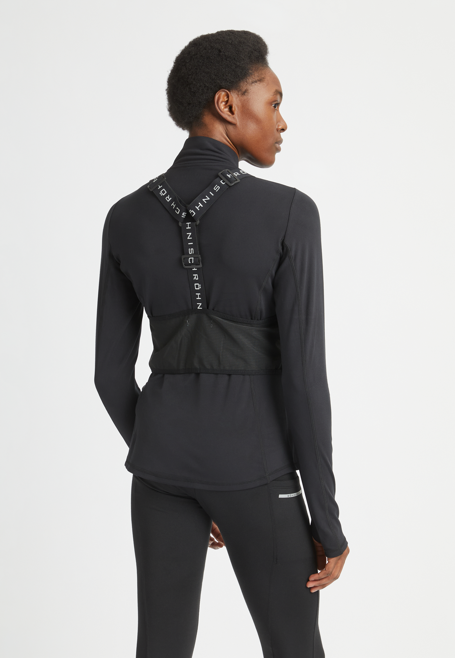Glow Running Vest, Black | Röhnisch