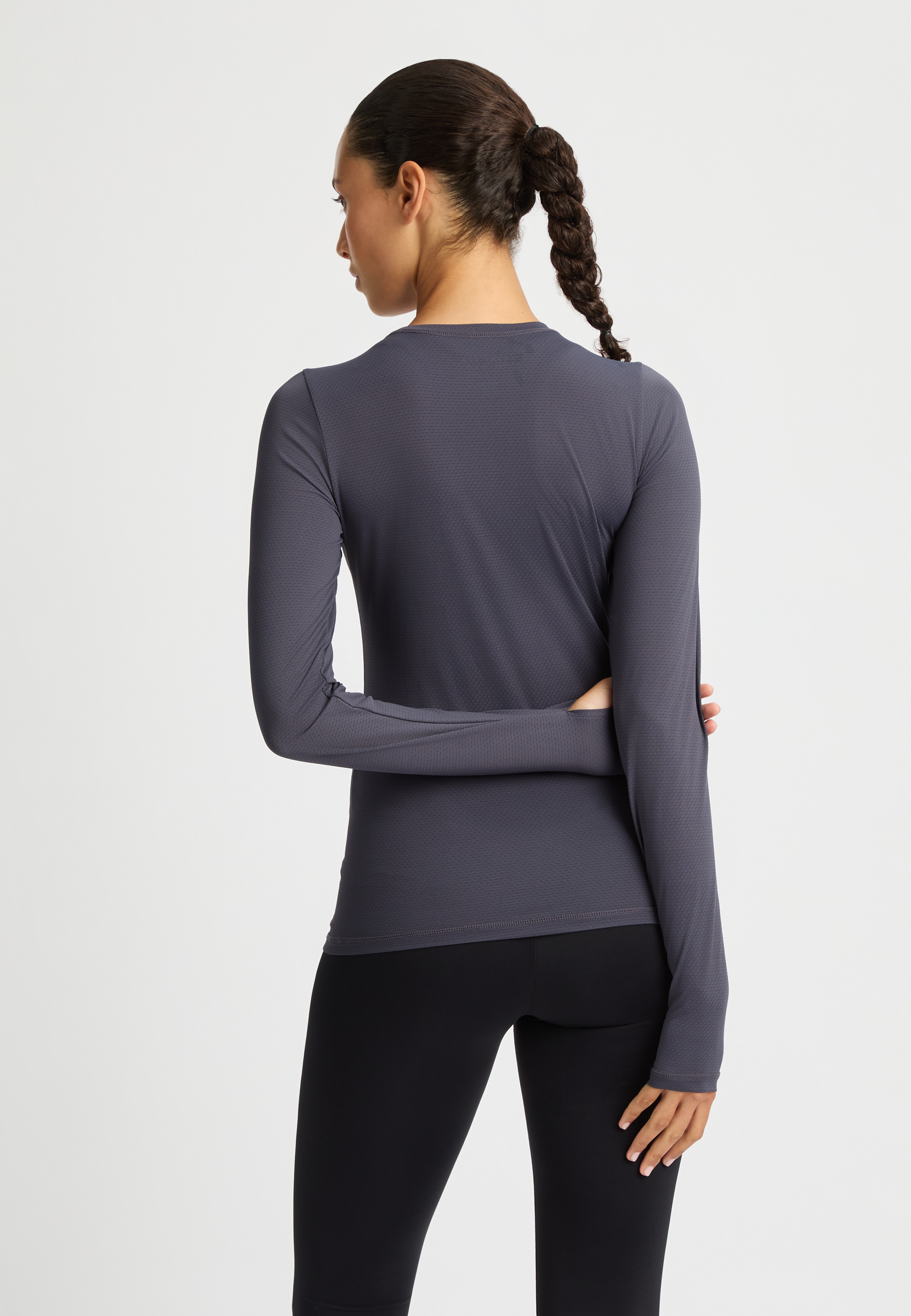 Jacquard Long Sleeve, Dk Grey Plum | Röhnisch