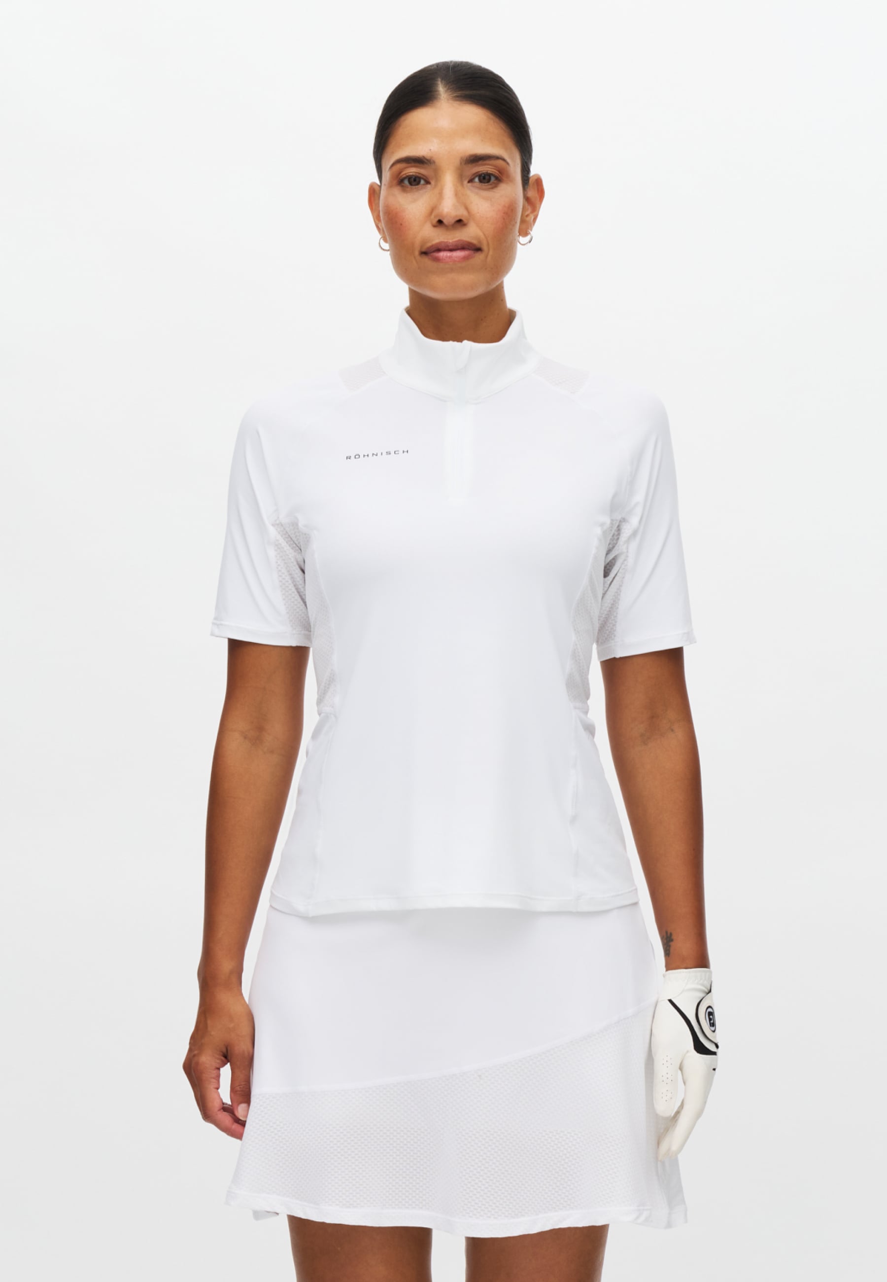 Bonnie Structure Shortsleeve - structured half zip top women