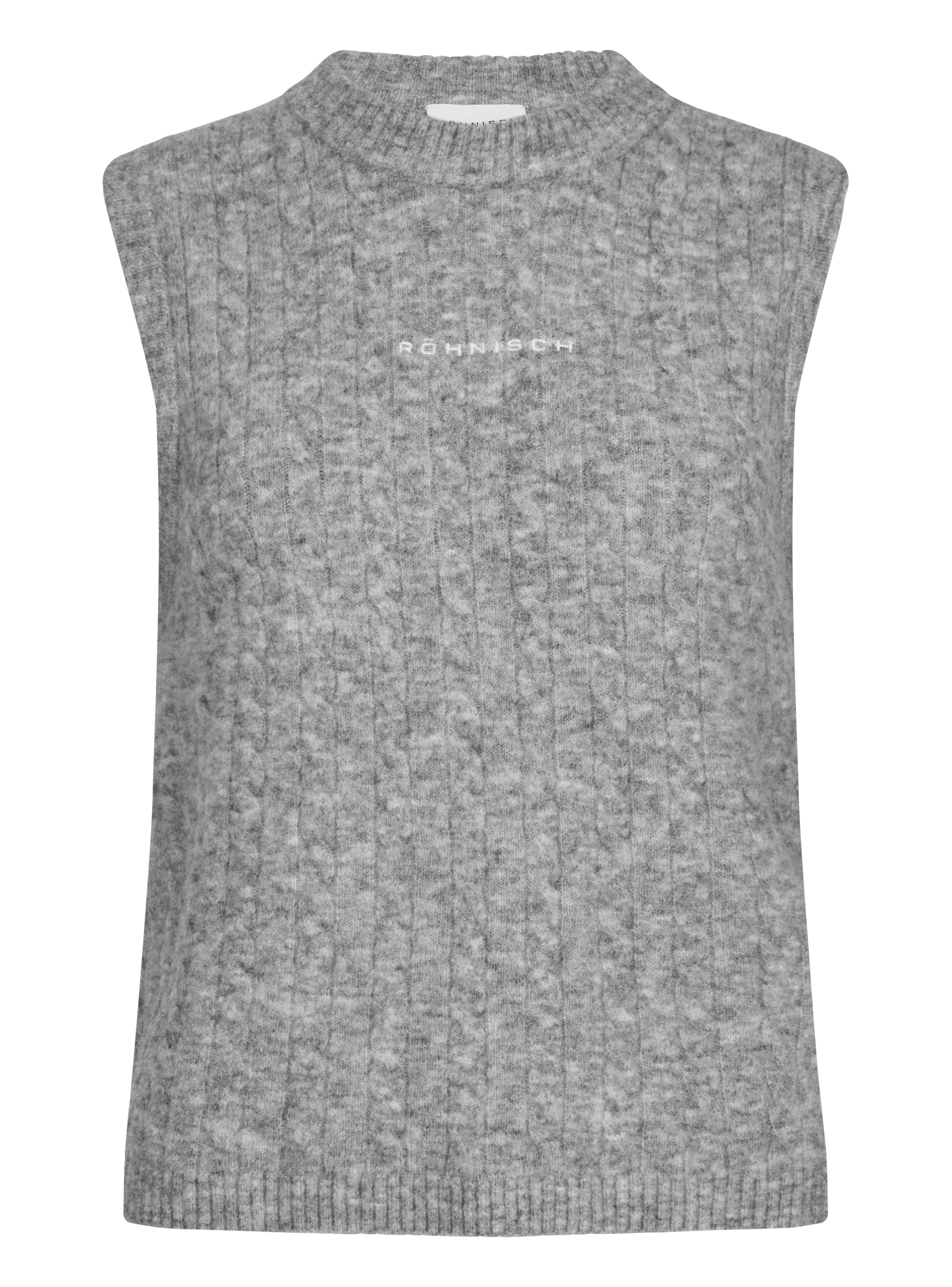 Ina Knitted Vest, Grey Melange | Röhnisch