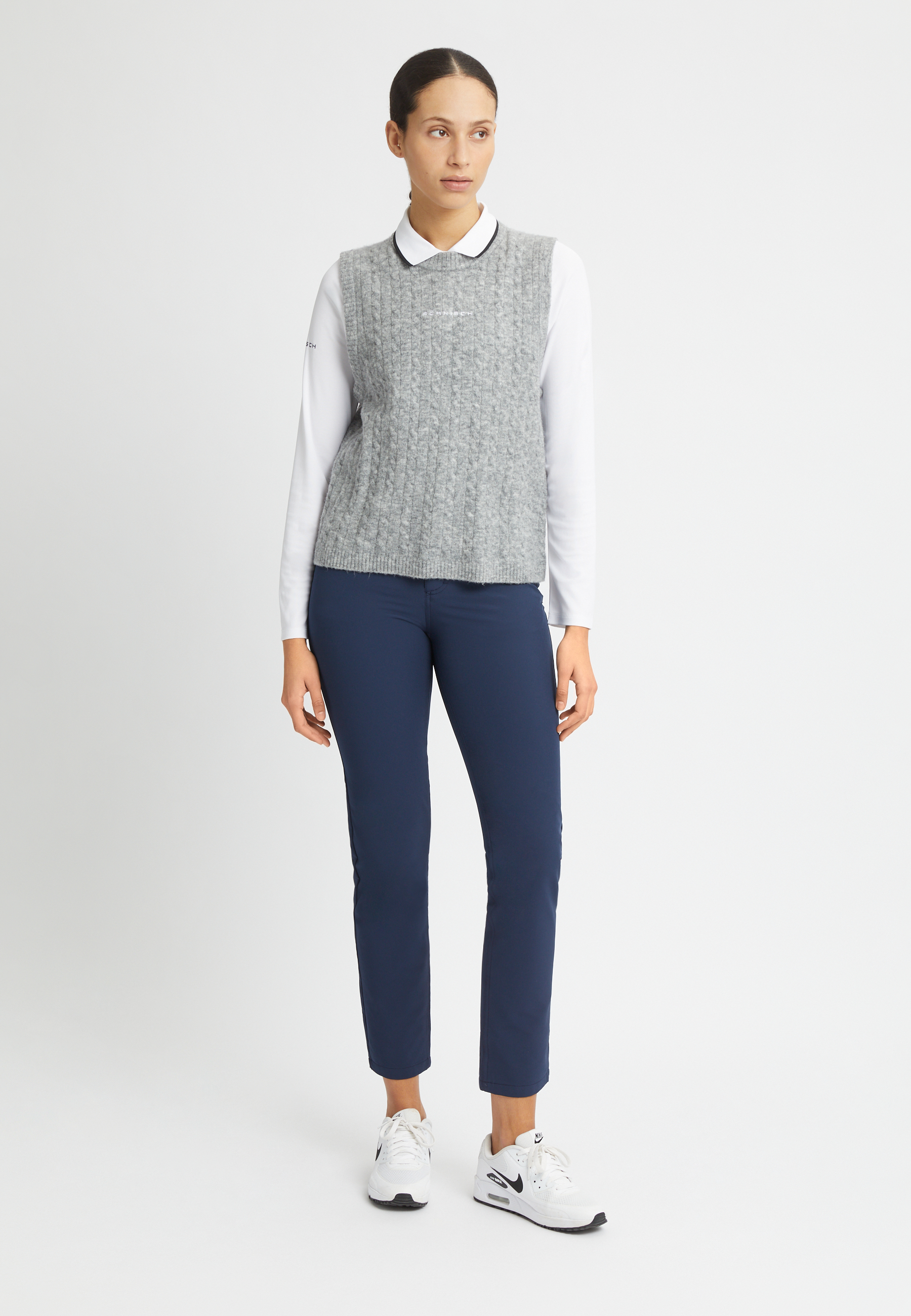 Ina Knitted Vest, Grey Melange | Röhnisch