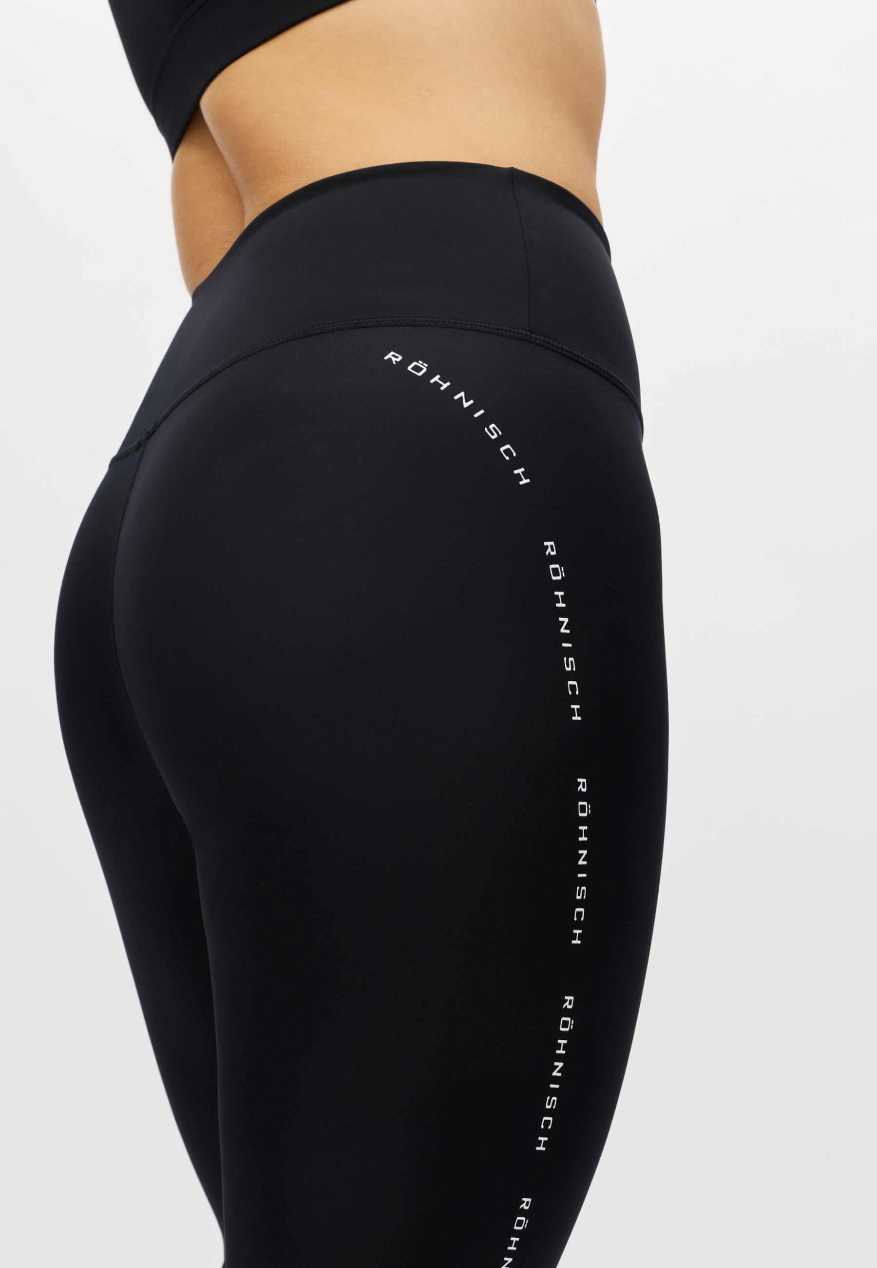 Logo High Waist Tights, Black Röhnisch