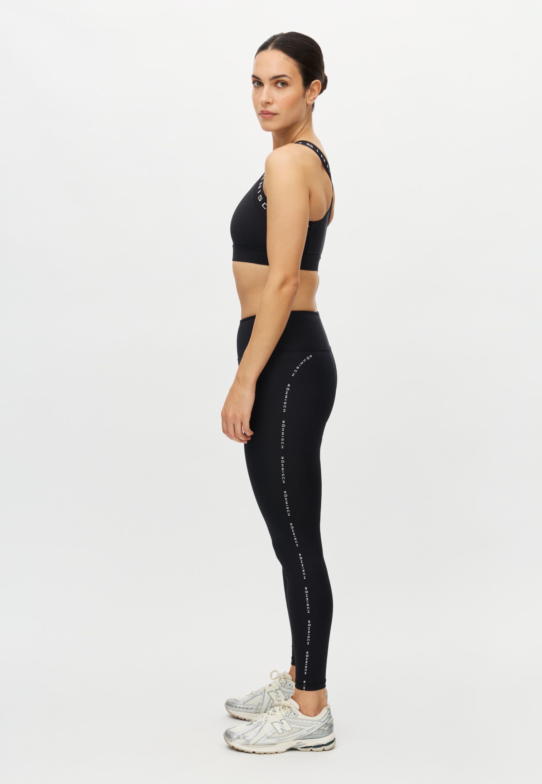 Logo High Waist Tights, Black Röhnisch